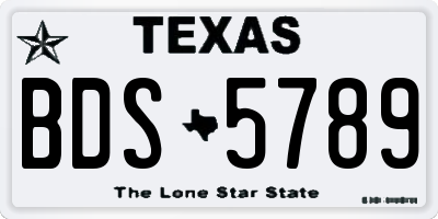 TX license plate BDS5789