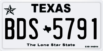 TX license plate BDS5791