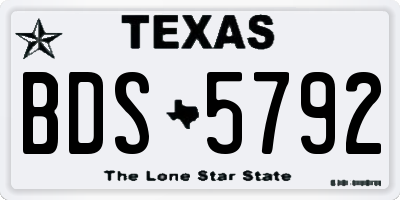 TX license plate BDS5792
