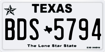 TX license plate BDS5794