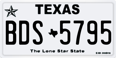 TX license plate BDS5795