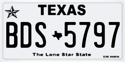 TX license plate BDS5797