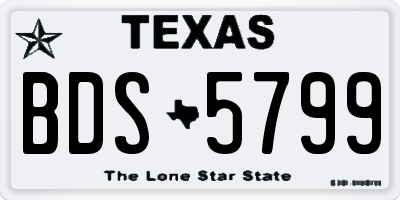 TX license plate BDS5799