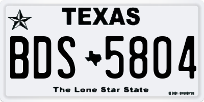 TX license plate BDS5804