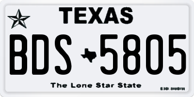 TX license plate BDS5805
