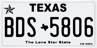 TX license plate BDS5806