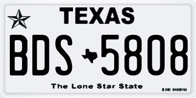 TX license plate BDS5808
