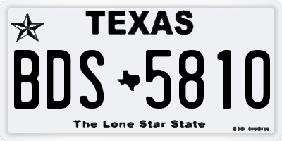 TX license plate BDS5810