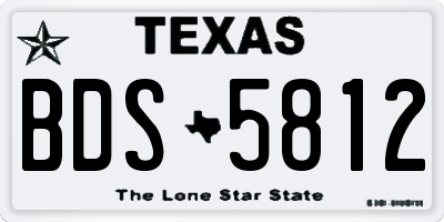 TX license plate BDS5812