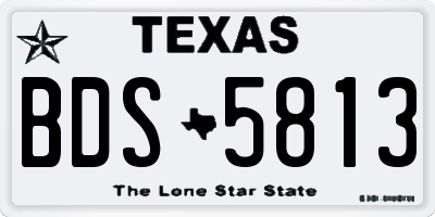 TX license plate BDS5813