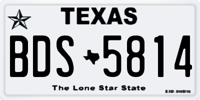 TX license plate BDS5814