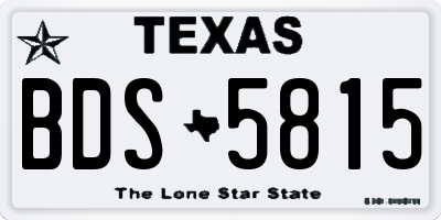 TX license plate BDS5815