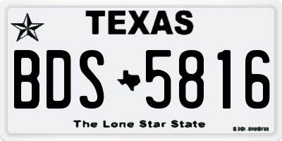 TX license plate BDS5816