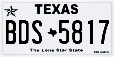 TX license plate BDS5817