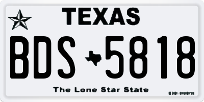 TX license plate BDS5818