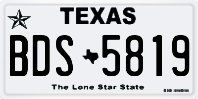 TX license plate BDS5819