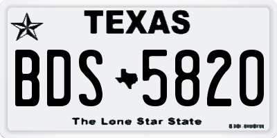 TX license plate BDS5820