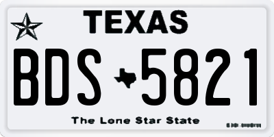 TX license plate BDS5821