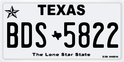 TX license plate BDS5822
