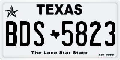 TX license plate BDS5823
