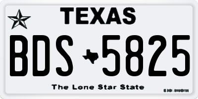 TX license plate BDS5825