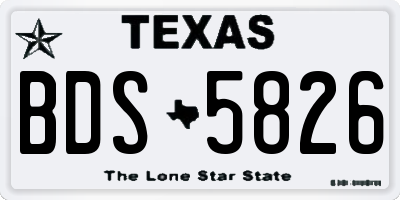 TX license plate BDS5826