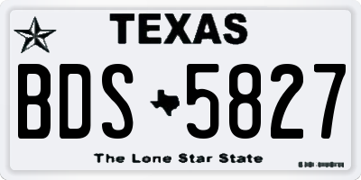 TX license plate BDS5827