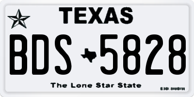 TX license plate BDS5828