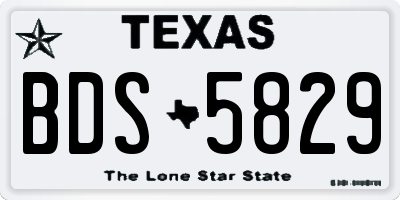 TX license plate BDS5829