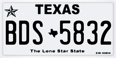 TX license plate BDS5832