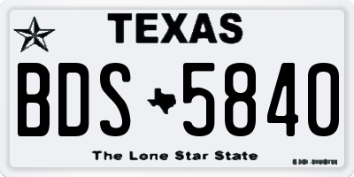 TX license plate BDS5840