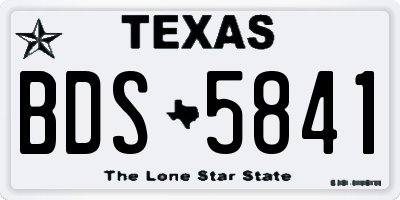 TX license plate BDS5841