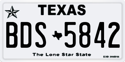 TX license plate BDS5842