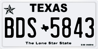 TX license plate BDS5843