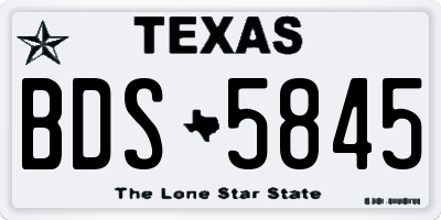 TX license plate BDS5845