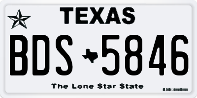 TX license plate BDS5846