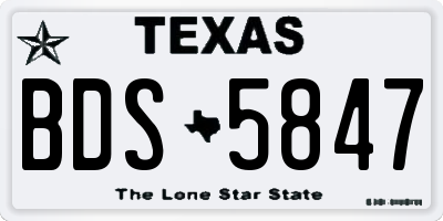 TX license plate BDS5847