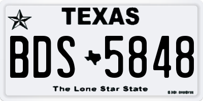 TX license plate BDS5848