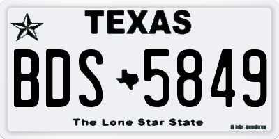 TX license plate BDS5849
