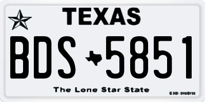TX license plate BDS5851