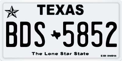 TX license plate BDS5852