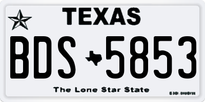 TX license plate BDS5853