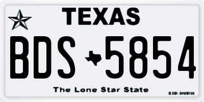 TX license plate BDS5854