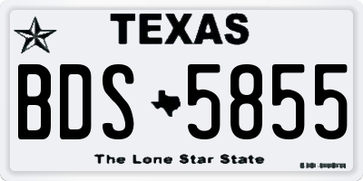 TX license plate BDS5855