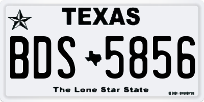 TX license plate BDS5856