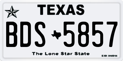 TX license plate BDS5857