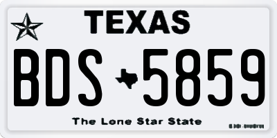 TX license plate BDS5859