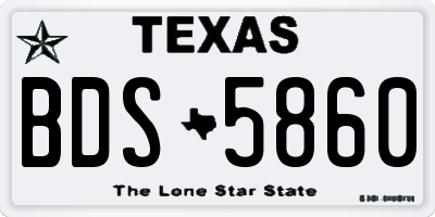 TX license plate BDS5860