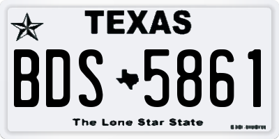 TX license plate BDS5861