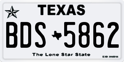 TX license plate BDS5862